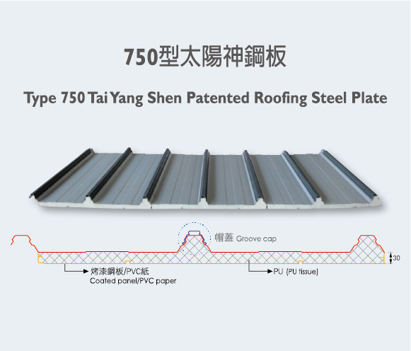 Type 750 Tai Yang Shen Patented Roofing Steel Plate